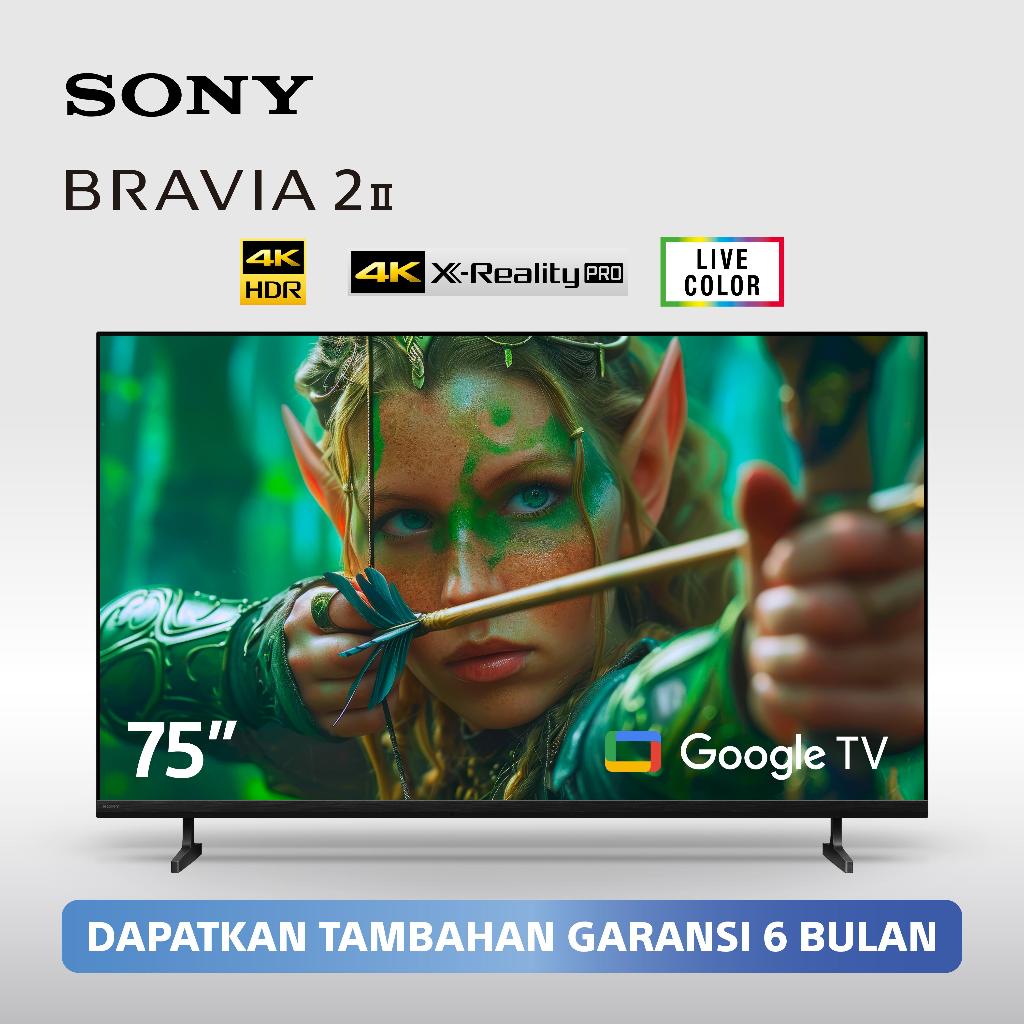 Sony | BRAVIA 2 II 75 Inch TV | 4K Ulta HD | HDR | Smart TV (Google TV) | 2025 Model | K-75S20M2