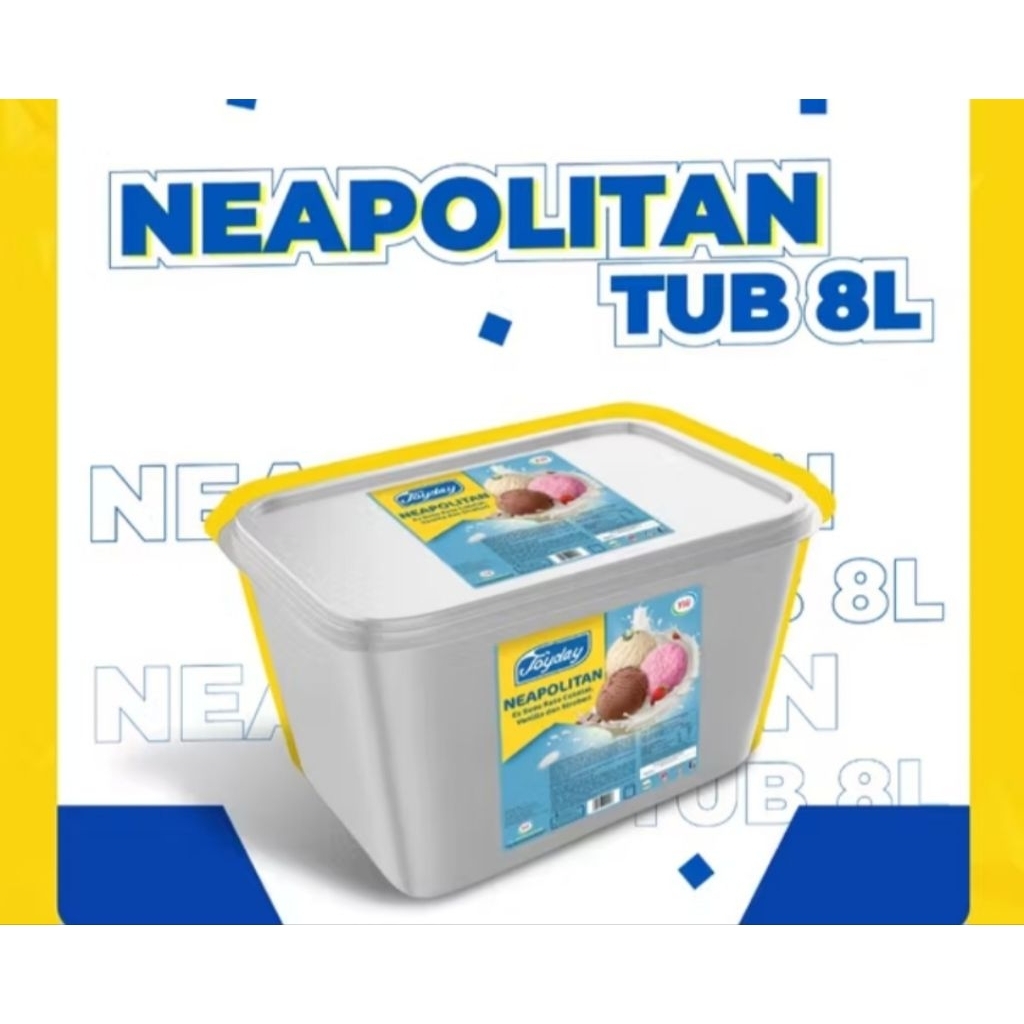 Joyday Ice Cream Neopolitan Bucket 8 L - Eskrim Ember