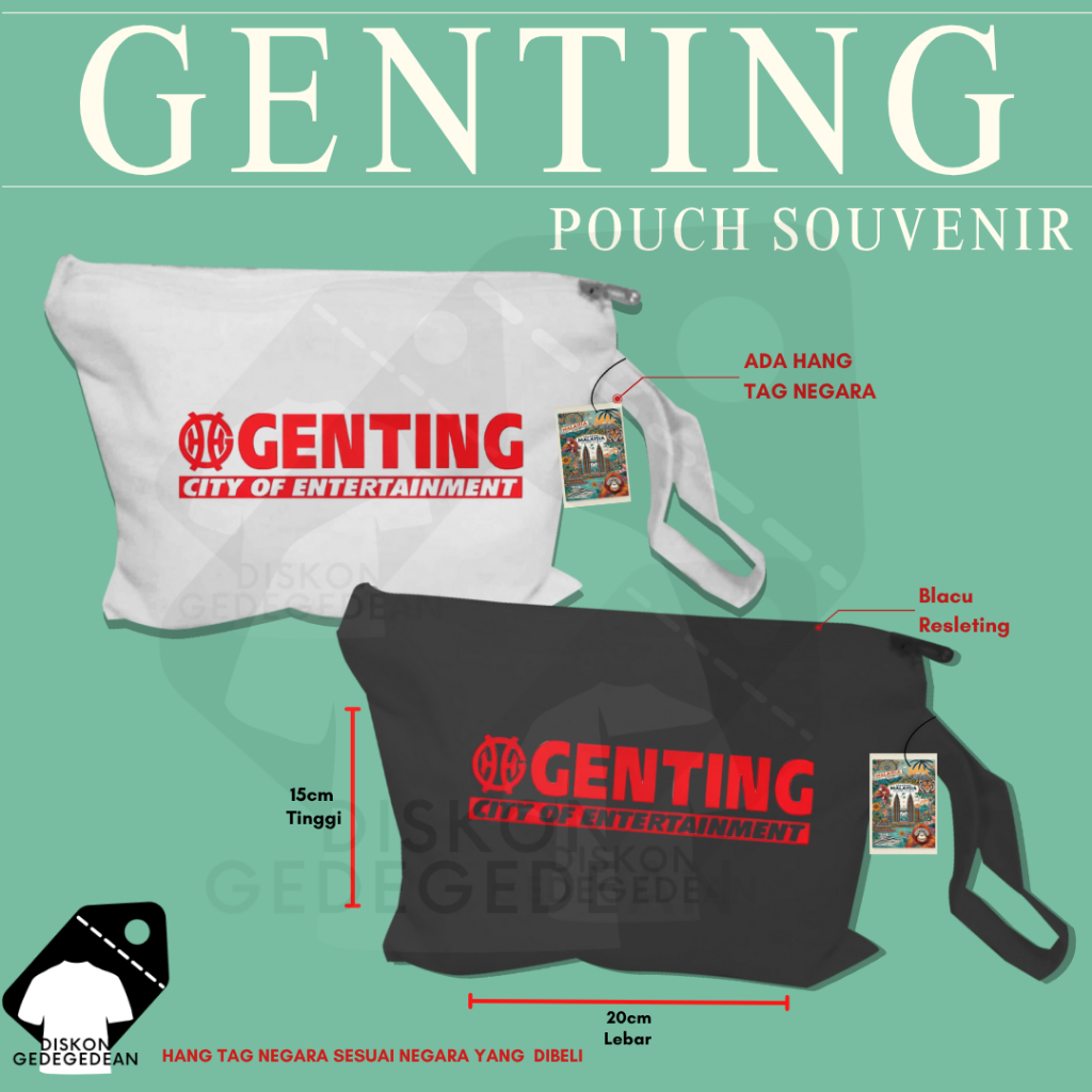 Diskongedegedean Pouch Souvenir Genting Highland Skyworld Malaysia Dompet Oleh Oleh Kota Genting Bah