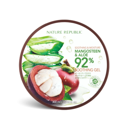 NATURE REPUBLIC Mangosteen & Aloe Vera 92% Soothing & Moisture Gel 300ml | Face & Body Gel Multifung