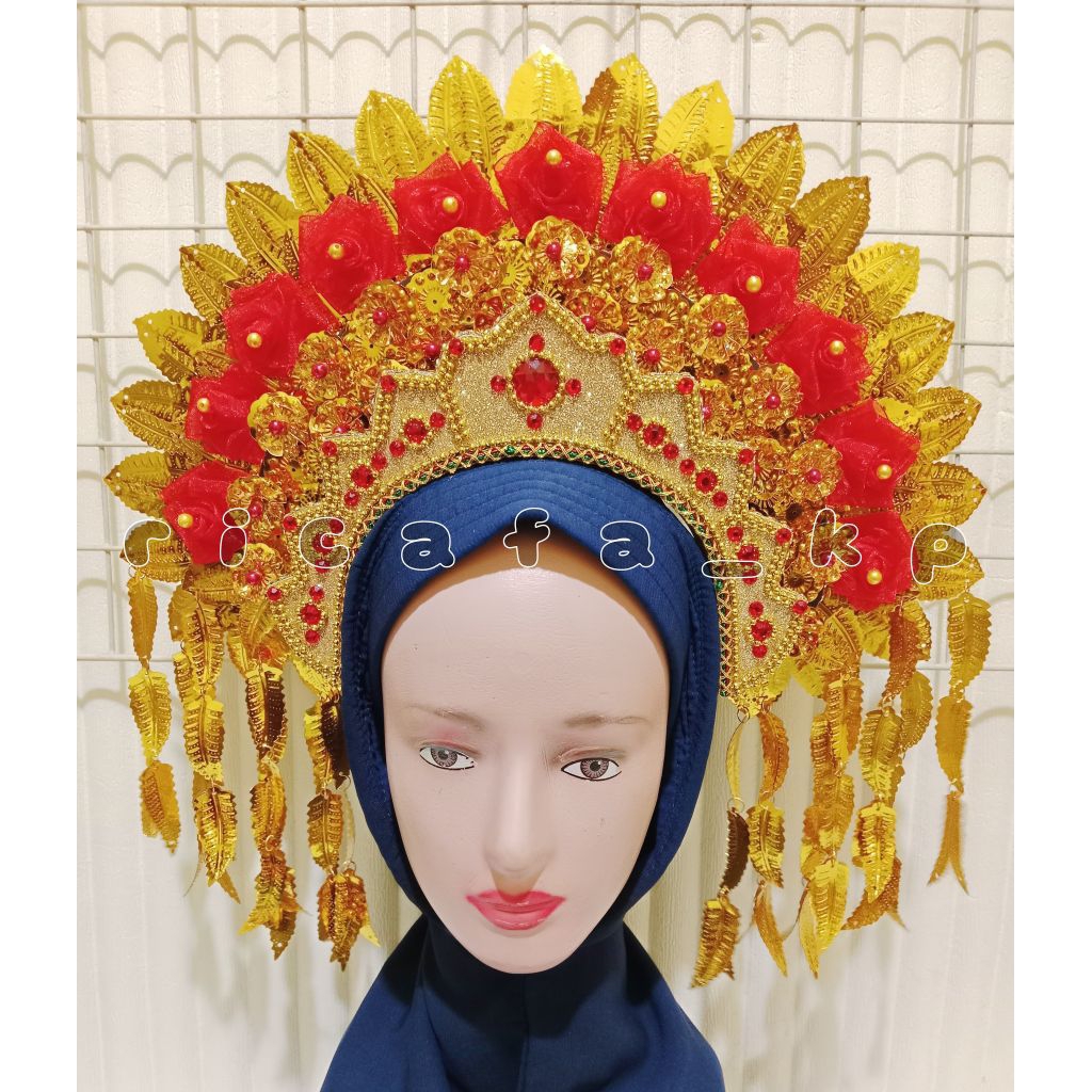 (3) SUNTING ACEH - SUNTING ACEH MAWAR MERAH - SUNTING TARI KREASI - AKSESORIS KEPALA - AKSESORIS ADA