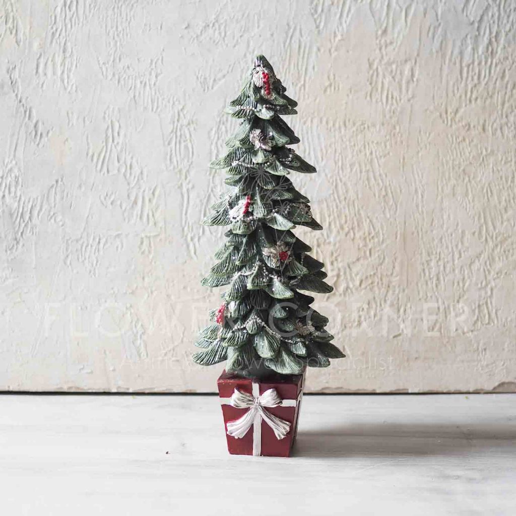 Dekorasi Natal Pajangan Pohon Natal Keramik Resin Xmas Tree Gift Box (AN2526)