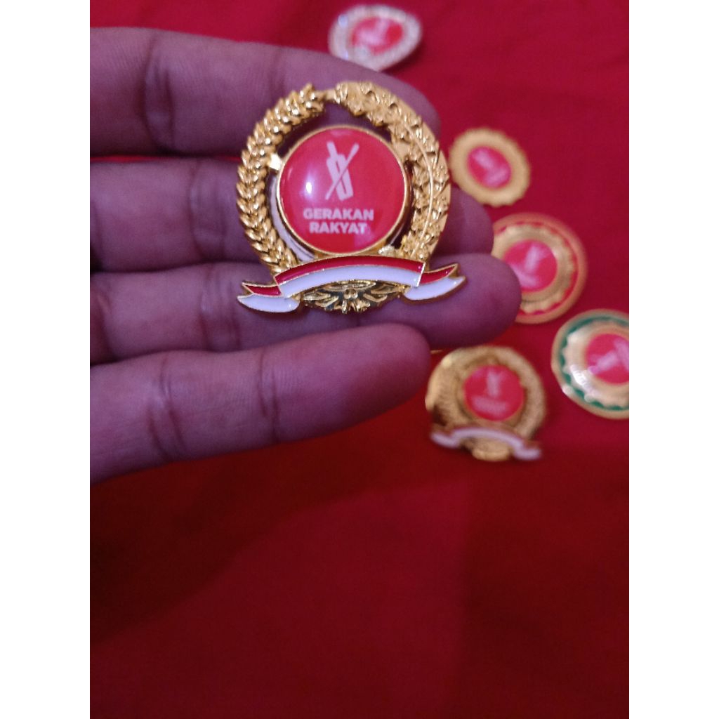 pin logo  ormas GERAKAN RAKYAT model padi kapas magnet