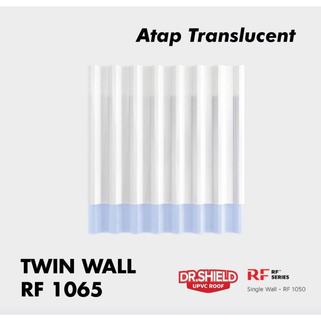 Atap UPVC / Dr. Shield RF 1065 Translucent / Twin Wall / Trimdeck