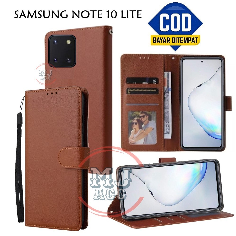 FlipCase Samsung Note 10 Lite Leather Case Wallet Premium Casing Hp SAMSUNG NOTE 10 LITE Cover Handp