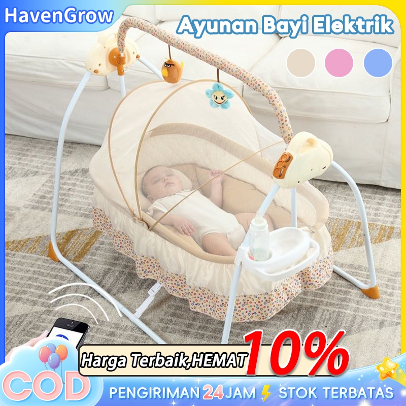 Ayunan Bayi Elektrik Otomatis 0-4 Tahun Multifungsi Box Bayi  Tempat Tidur BayiDapat Dilipat
