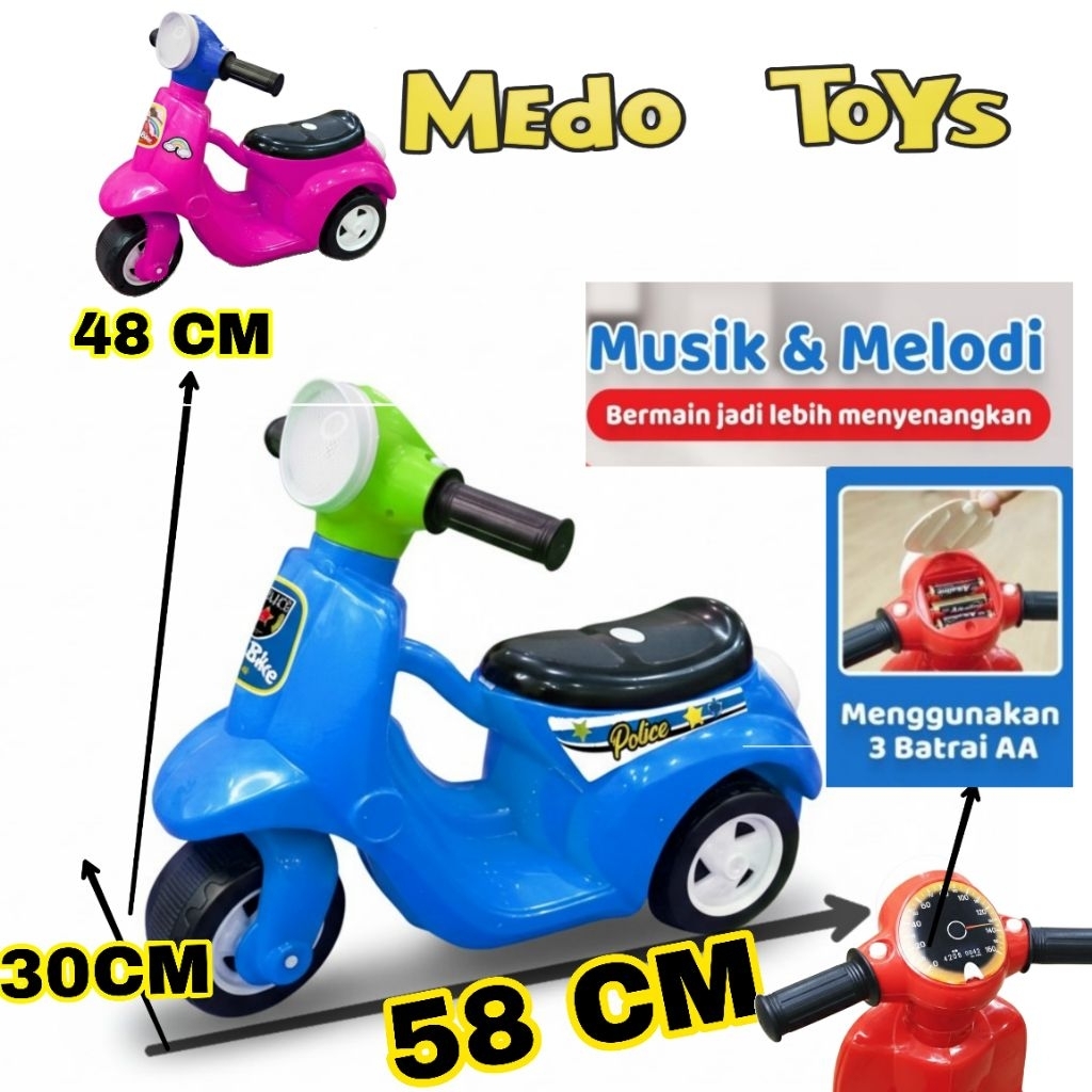 MOTORAN ANAK FUNBIKE SCOOTER VESPA TANGGUNG MINI FUN BIKE