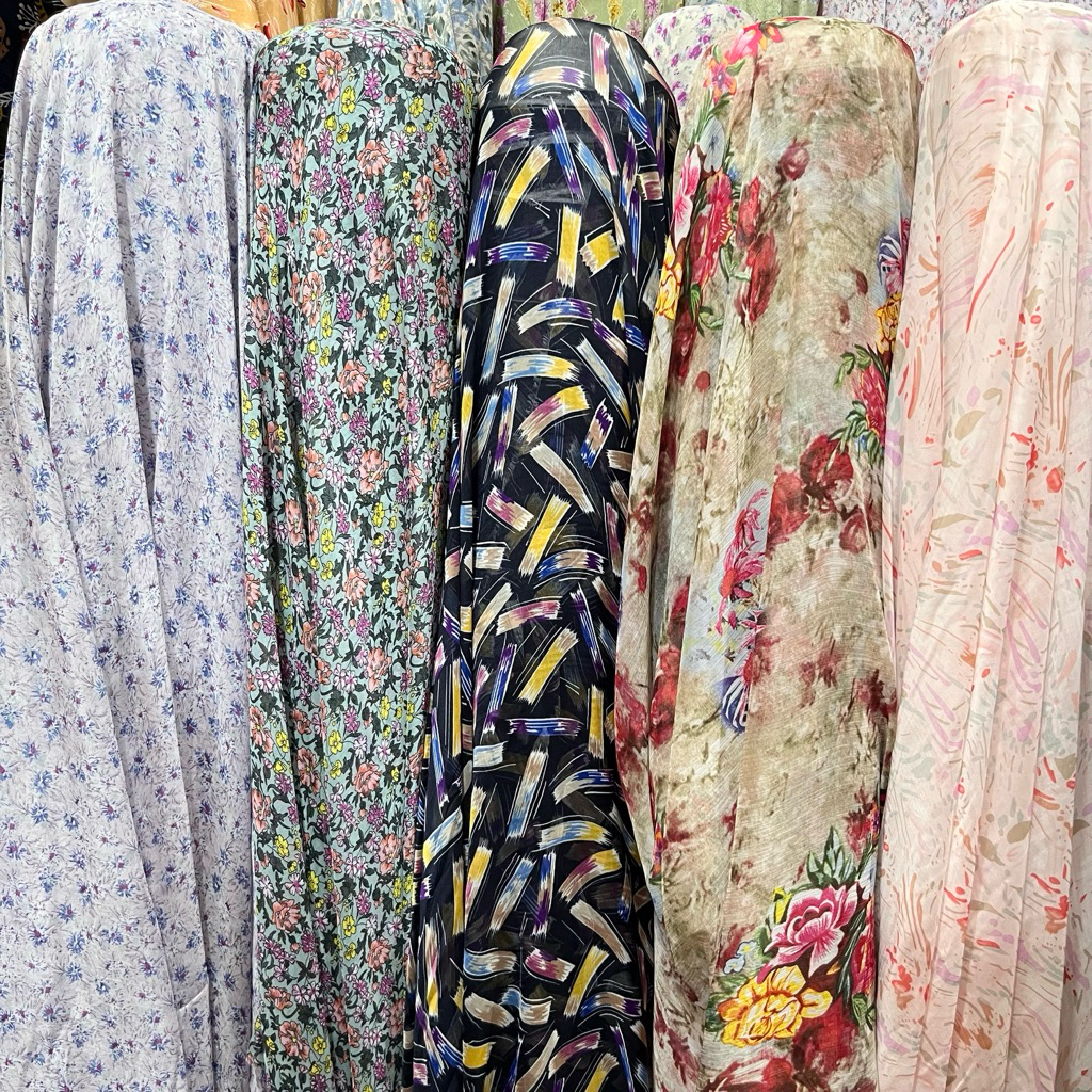 kain sifon sutra premium motif bunga - bahan sifon yoryu untuk gamis