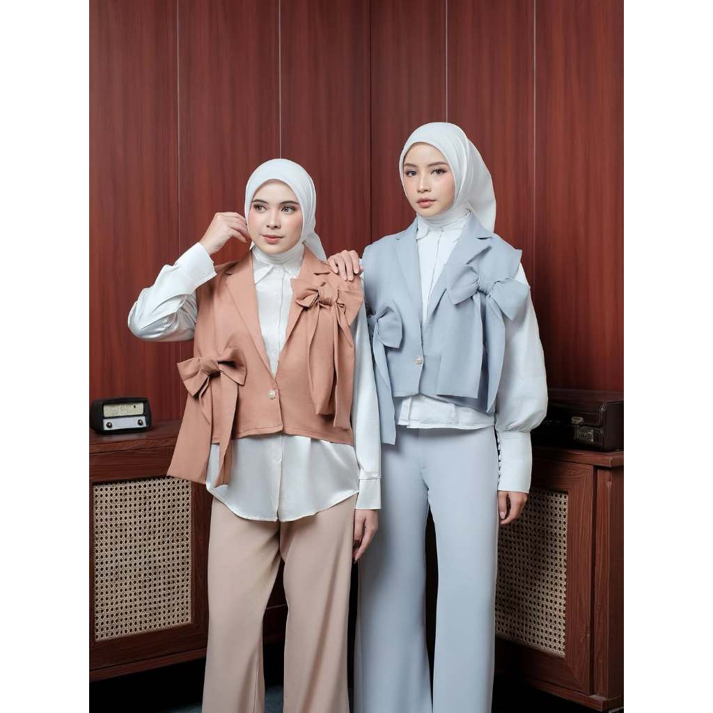 elv.label - Ribbon Vest Grey & Brown