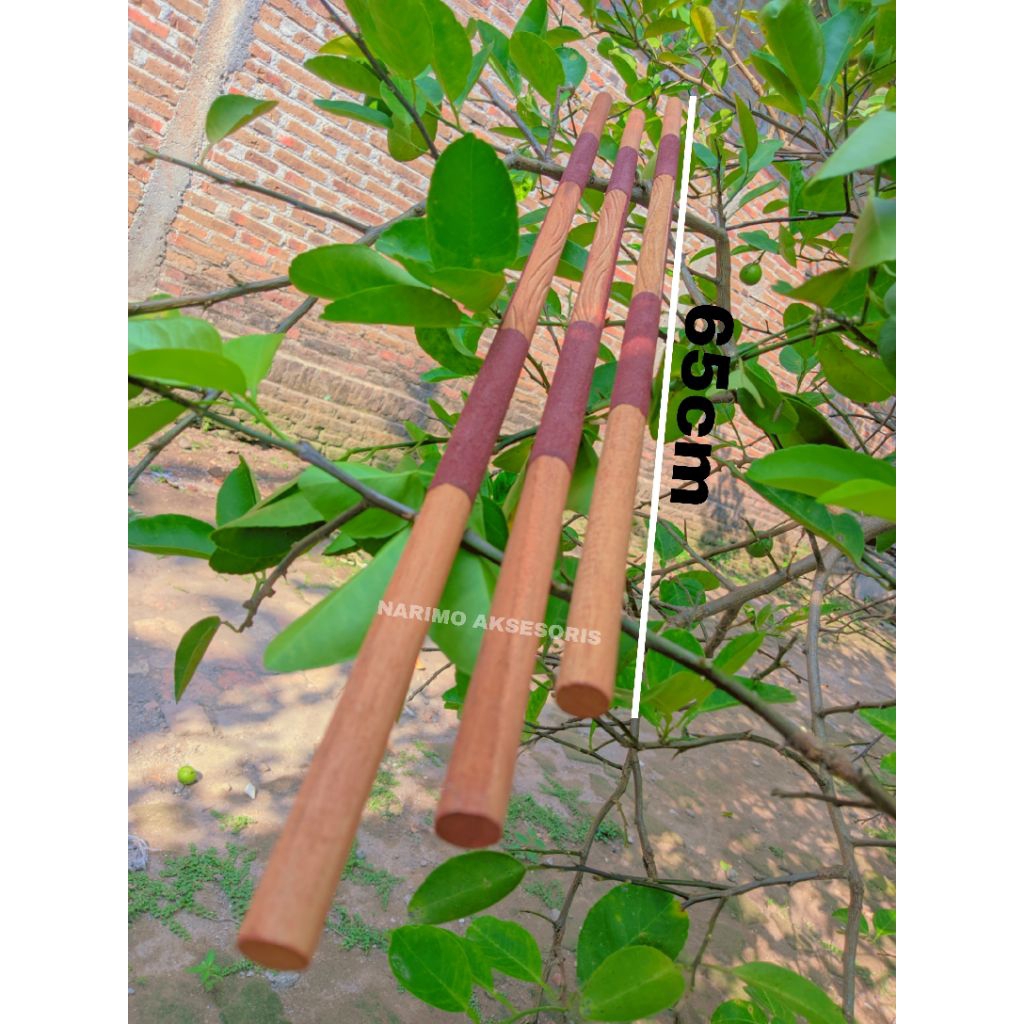 Tangkringan Amplas Cukit Murai Motif Ukir Kayu Jati Panjang 65cm Diameter 14mm untuk sangkar no 1 2 