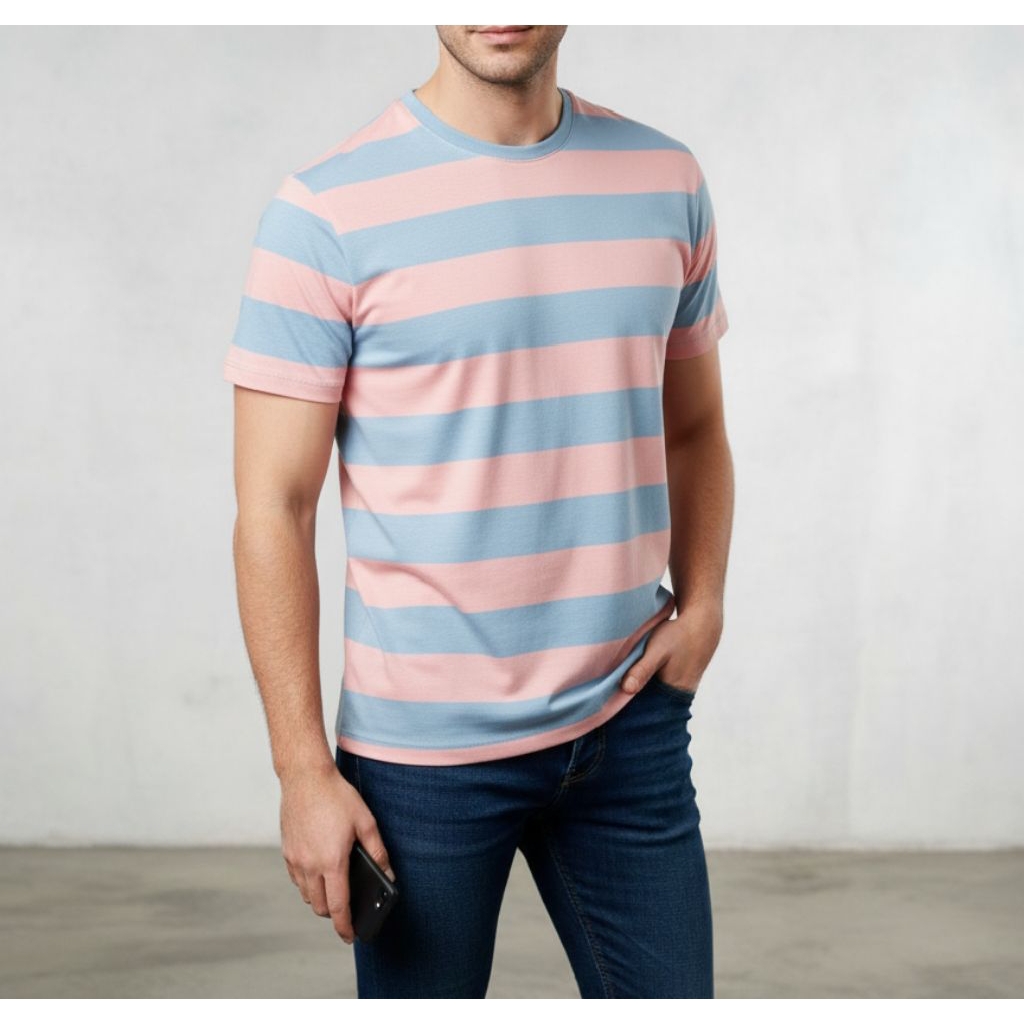 kaos salur kaos oblong cewek cowok dewasa