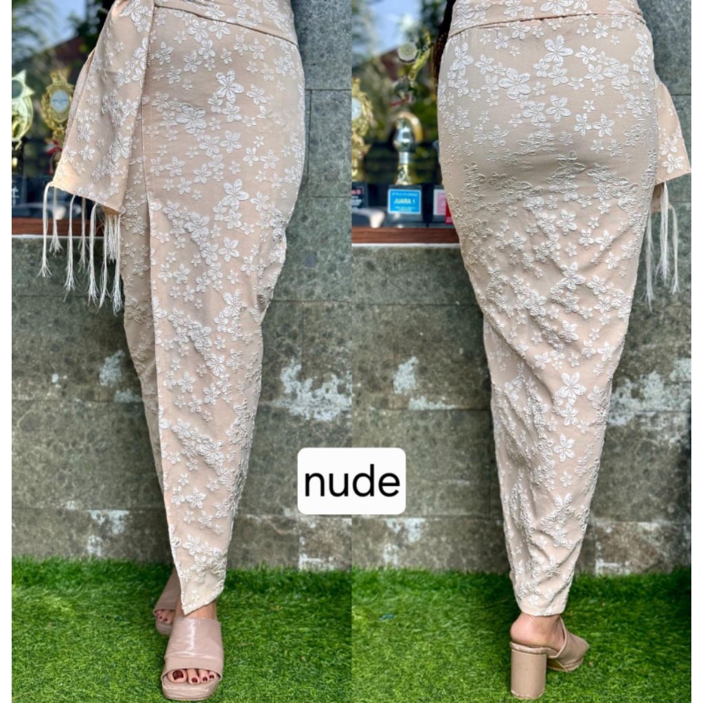 Kamen Jadi Set Selendang Bahan Embos setelan kebaya wanita rok Kamen Bali