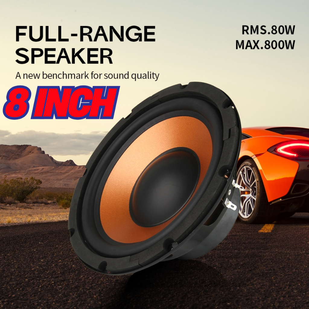 AUTOMOTO Speaker Mobil 8 Inch Subwoofer Untuk Mobil 80 W