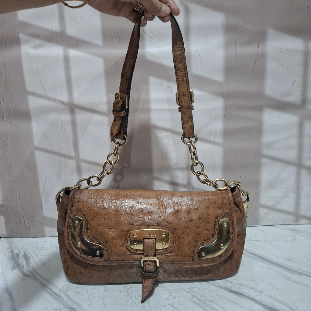 Tas Preloved Shoulder Rantai Pra Kulit Burung