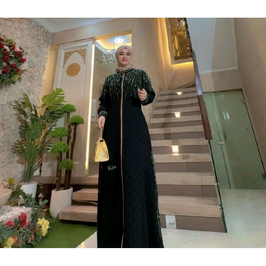 ( TANPA HIJAB ) NAJWA Abaya / HIKMAT kw Shazza Dress Abaya Payet mewah