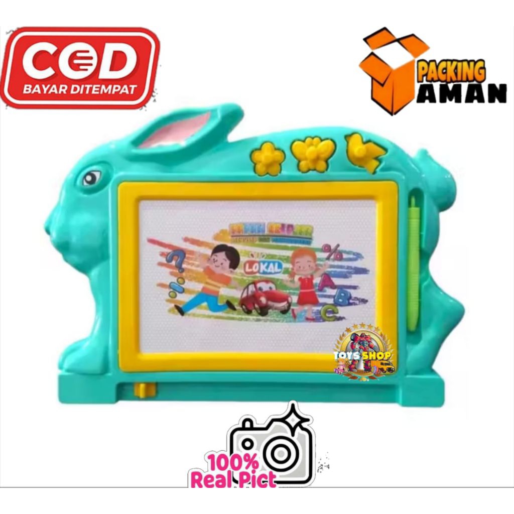 COD PROMO LKL004 MAINAN MURAH ANAK PAPAN TULIS KATAKTER KELINCI / PAPAN TULIS MAGNET / PAPAN DRAWING