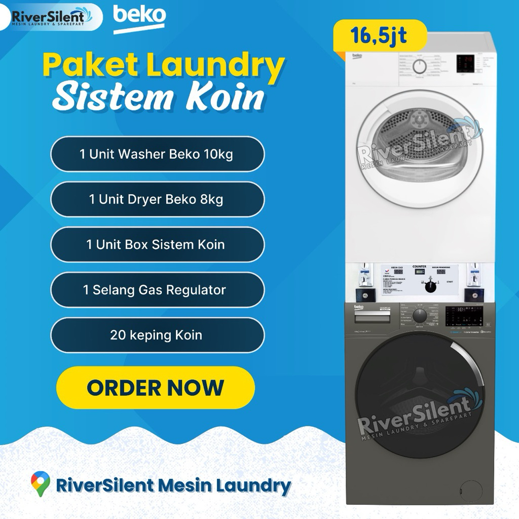 paket mesin laundry coin Beko | mesin laundry self service