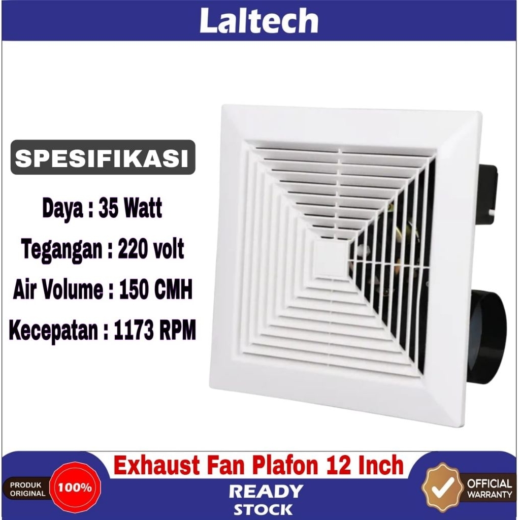 Exhaust Fan Plafon 12 Inch Kipas Angin Dak / Hexos Plafon Ceiling 12"