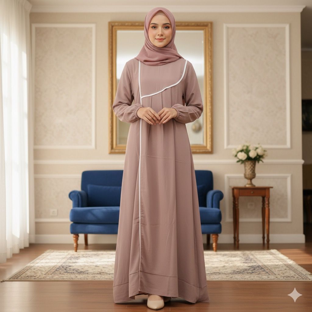 NYD - CLARISA Dress Gamis Polos Elegan Wanita Remaja Minimalis Oufit Kajian Muslimah Lebaran Ramadha