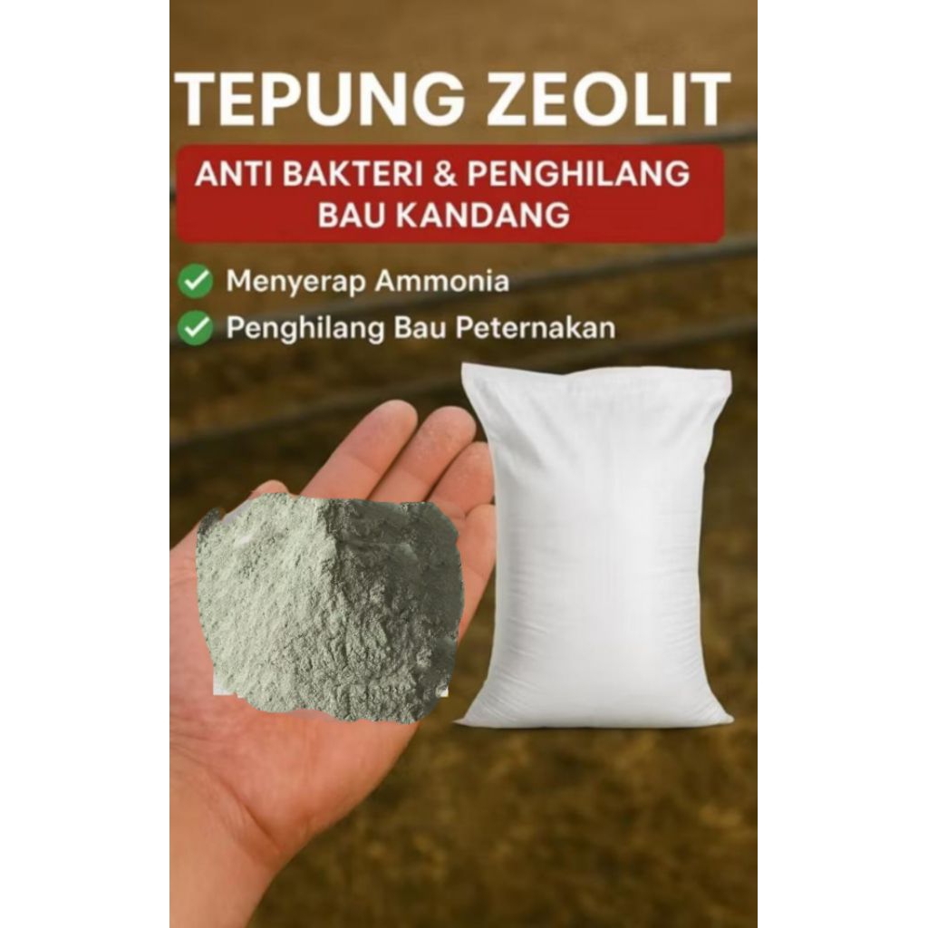 tepung zeolite aktif untuk alas kandang dan pembenah tanah 5kg