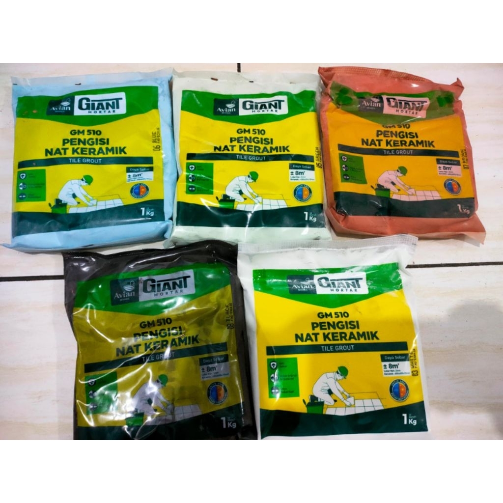 Pengisi Nat Keramik GIANT MORTAR GM510 Berat 1Kg - Semen warna