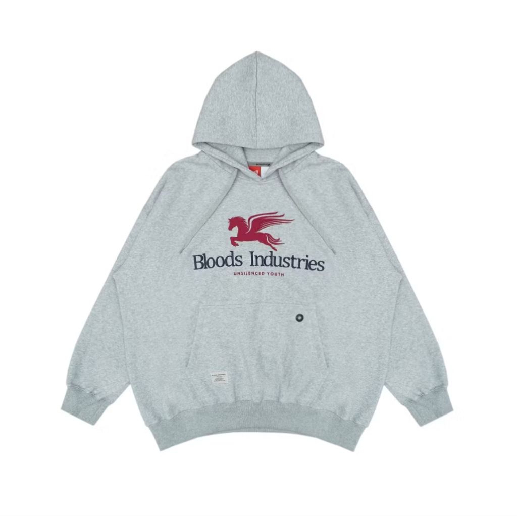 HOODIE SWEATER BLOODS OVERSIZE LINESTOND GREY ORIGINAL.