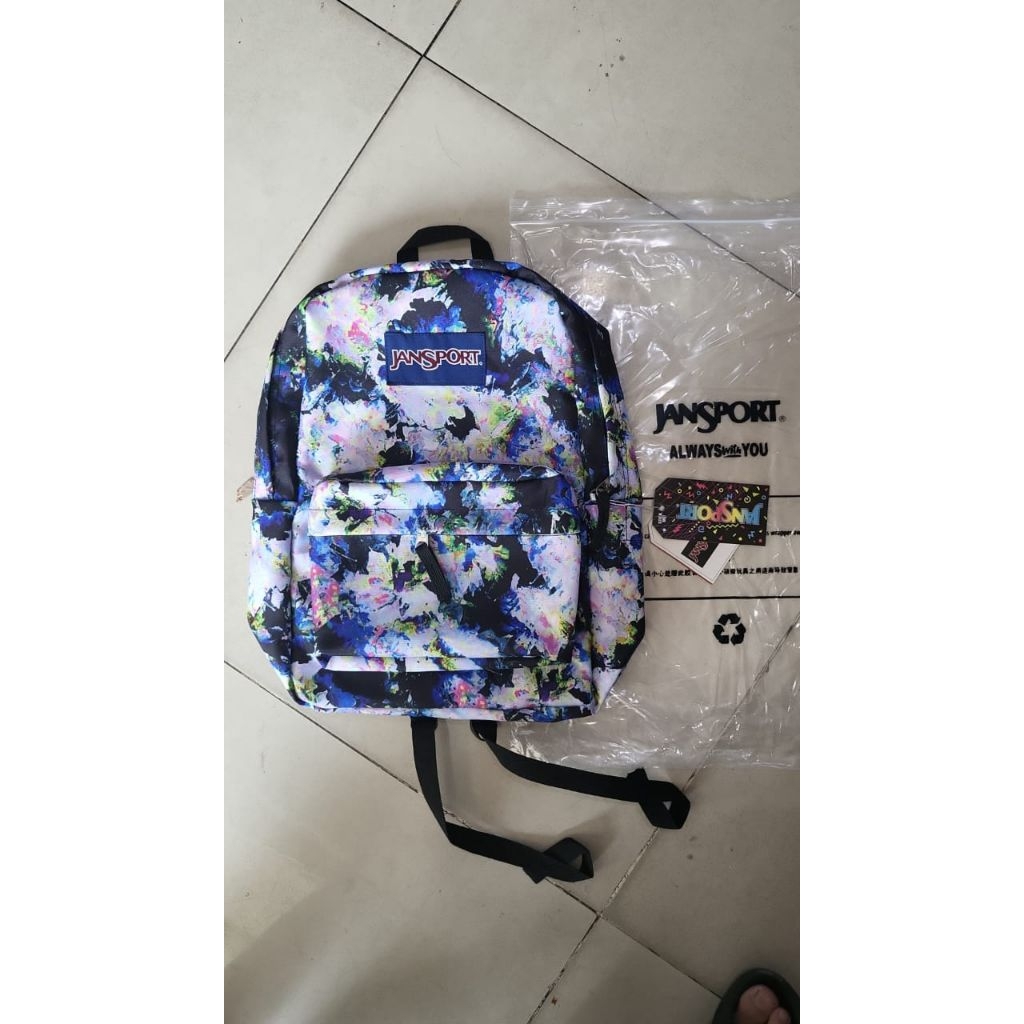 Tas Rangsel Jansport bunga-bunga biru