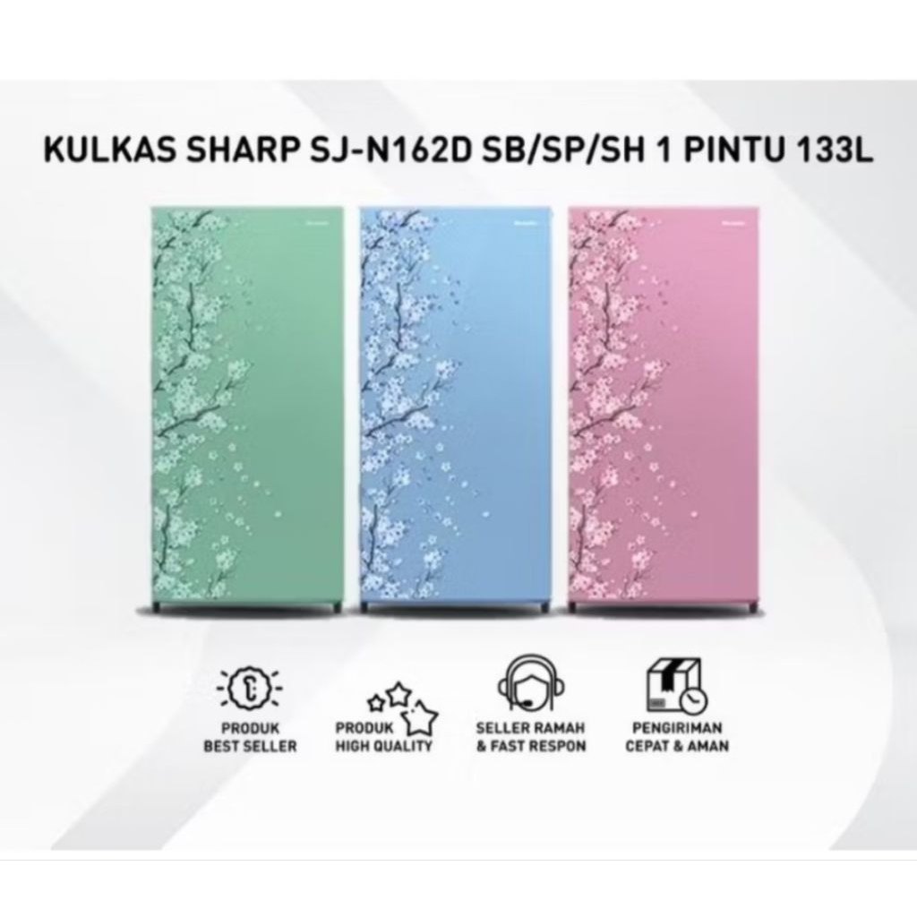 kulkas Sharp 162D sakura kulkas Sharp 1 pintu low wat