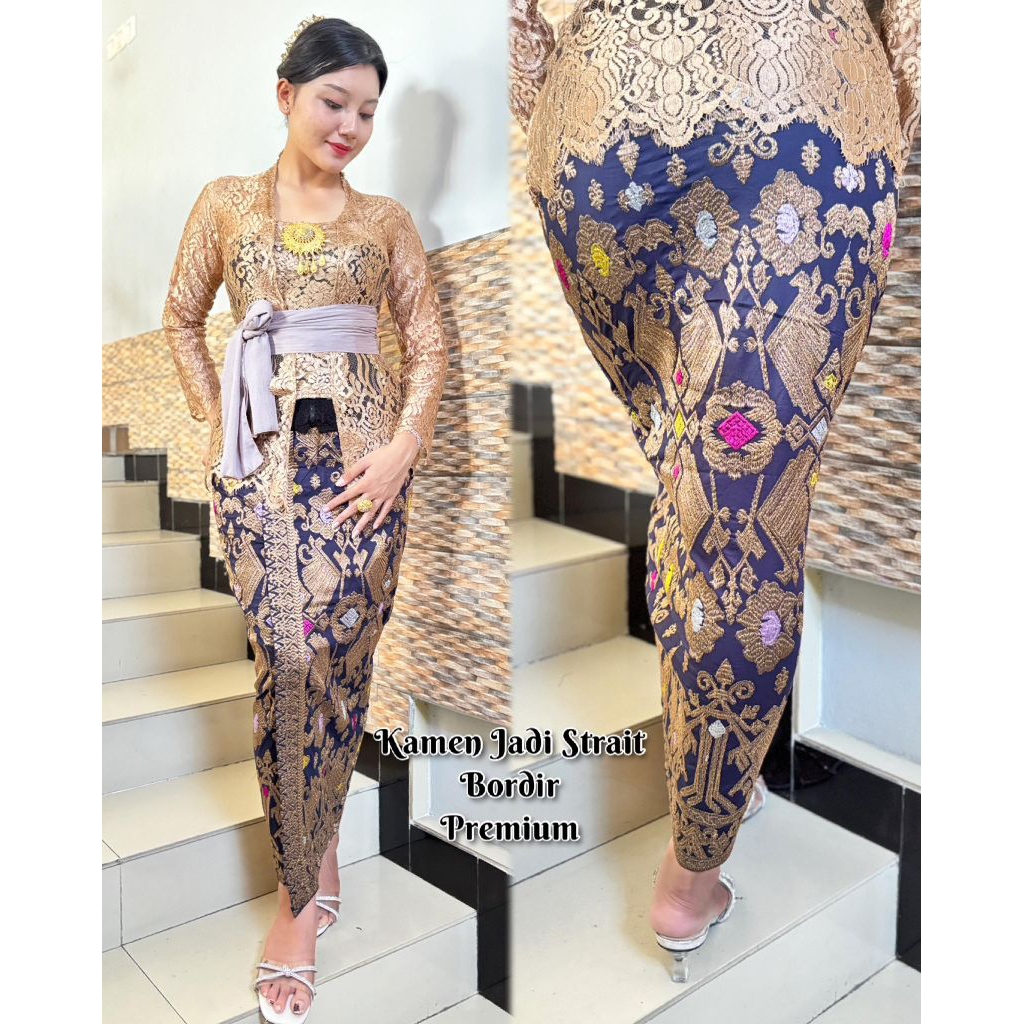 rok Bali Kamen jadi katun songket bordir Endek strait