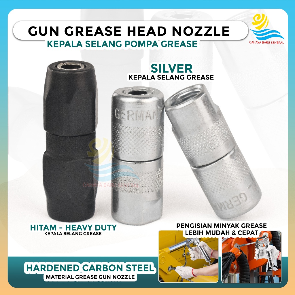 KEPALA NEPEL GREASE GUN NEPEL SELANG POMPA GEMUK // Nepel Kepala Selang Grease Gun Nepel Pompa Gemuk