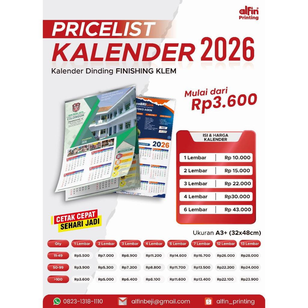 KALENDER 2026 TERBARU | KALENDER KELUARGA | KALENDER ANAK | CETAK KALENDER MURAH