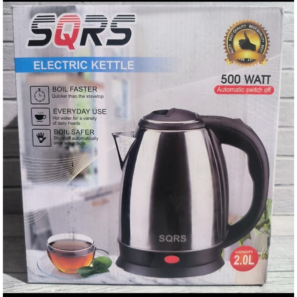 SQRS ELEKTRIC KETTLE TEKO STAINLESS LISTRIK 2 LITER 500 WATT