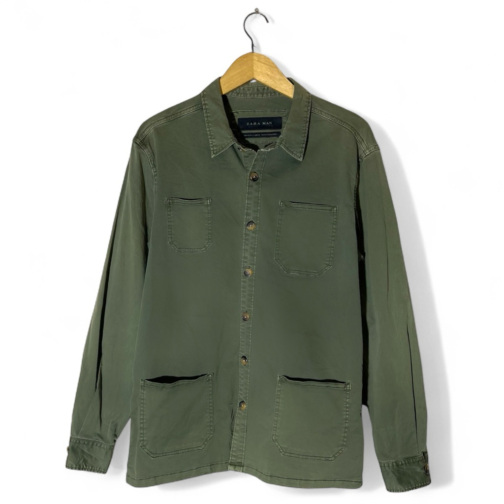Zara Outter Shirts Jacket Green army Authentic Original