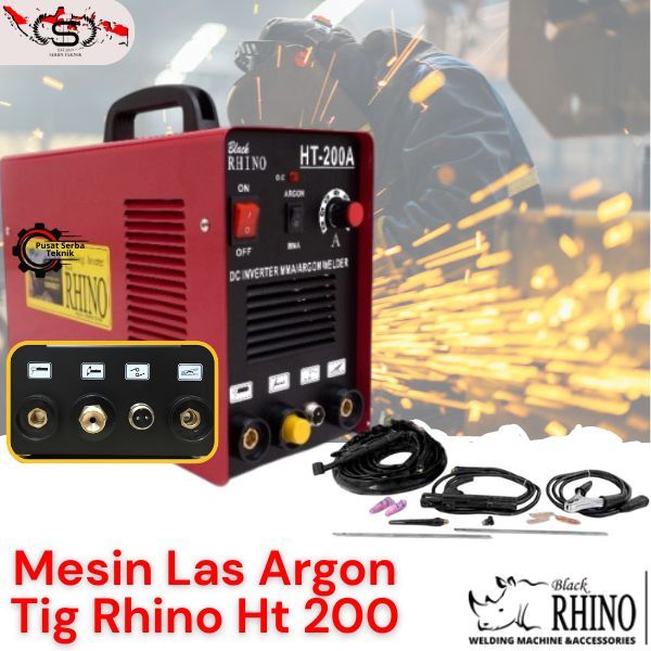 Rhino Tig 200 A Mesin Las Argon 200 A Trafo Travo Las Stainless Steel MESIN LAS ARGON TIG 200A