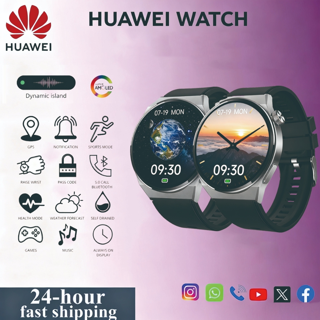 [100% Original] HUAWEI SmartWatch GT8 - IP68 Anti Air, Bluetooth Call, Blood Oxygen Monitor, GPS, Sp