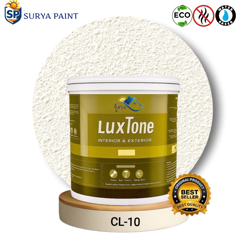 Cat Tekstur Dinding KAMPROT CL-10 Warna Putih Gading | Finishing Interior Exterior Kemasan 25 Kg