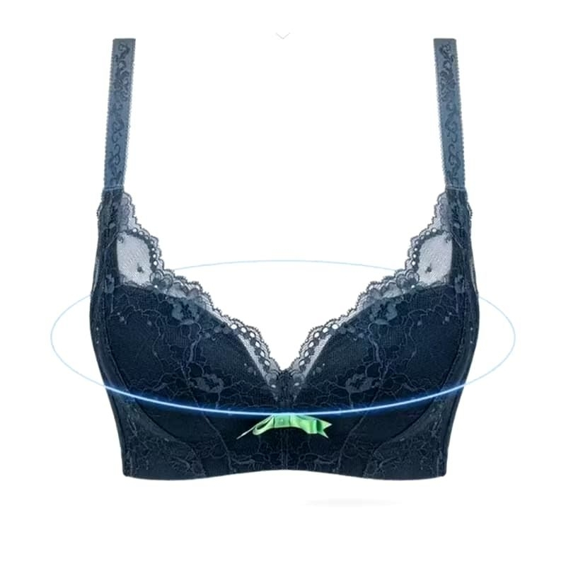 Fangxhiting - Bra Brukat Wanita Bh Kawat Cup B Size 34-38 kait 4 busa sedang dan busa tipis 20110