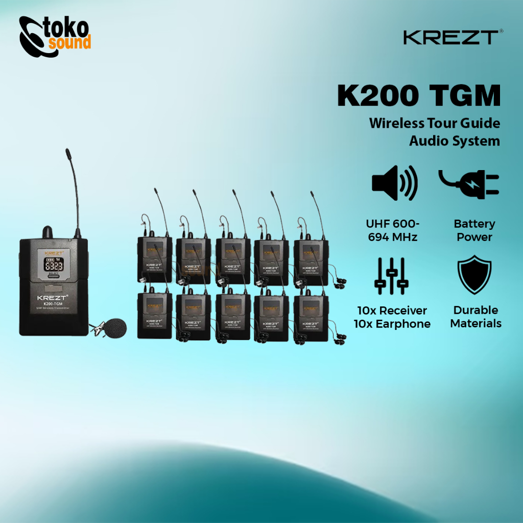 Krezt K200 TGM - Wireless Tour Guide Audio System
