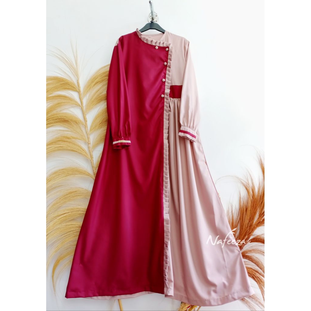 Seragam Keluarga Couple Sarimbit Jahit Baju Pasangan Batik Polos Gamis Lebaran Koko Kemeja