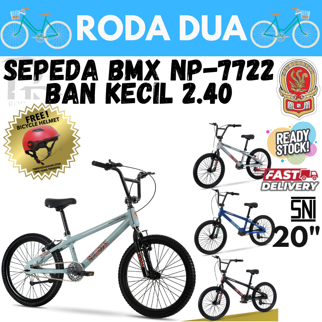 SEPEDA BMX NEW PHOENIX NP-7722 BAN KECIL 2.40 UKURAN 20" ( ADA BONUSS )