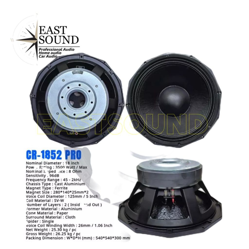 KOMPONEN SPEAKER CRIMSON CR 1852 PRO  18 INCH CRIMSON