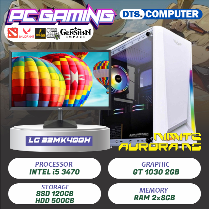 PC RAKITAN GAMING CORE i5 SIAP GAME BERAT BANYAK BONUS FULL SET