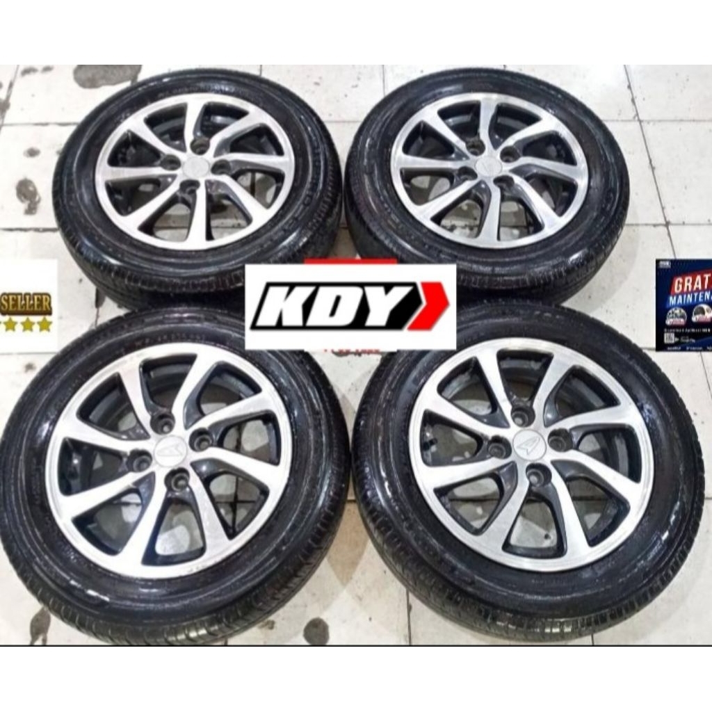 Velg Mobil Bekas Oem Sigra Ring 14x5 Pcd 4x100 ET45 Grey Polis Velg Aja tanpa ban Buat Brio Ayla