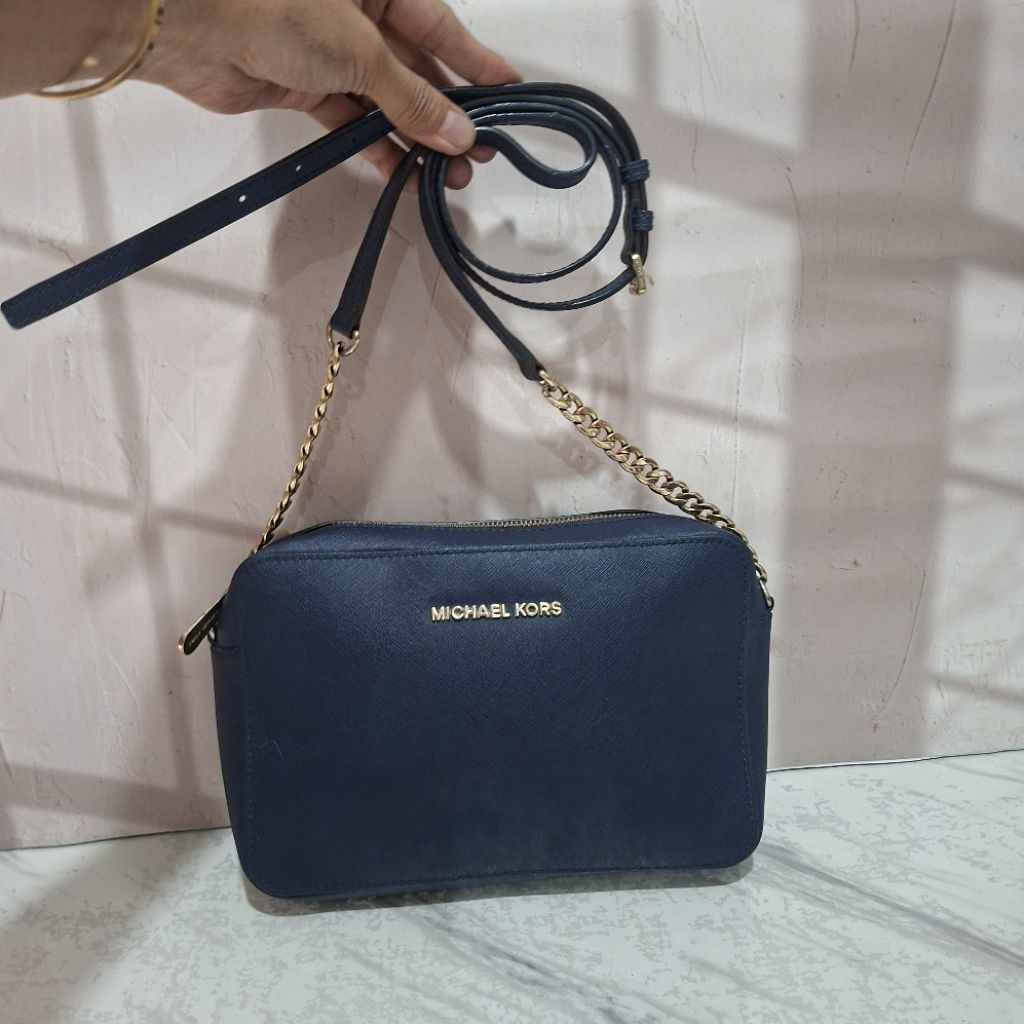 Tas Preloved Sling Cambag MK Jet Set Saffiano Crossbody