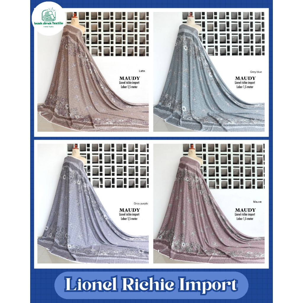 Bahan Kain Lionel Richie Import | Motif Maudy | Bahan Gamis Premium | Bahan Kain Meteren Murah | Bah