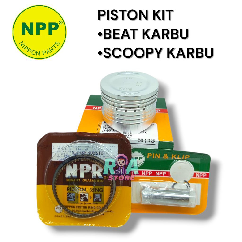 PISTON KIT SEHER NPP KVY BEAT KARBU SCOOPY KARBU