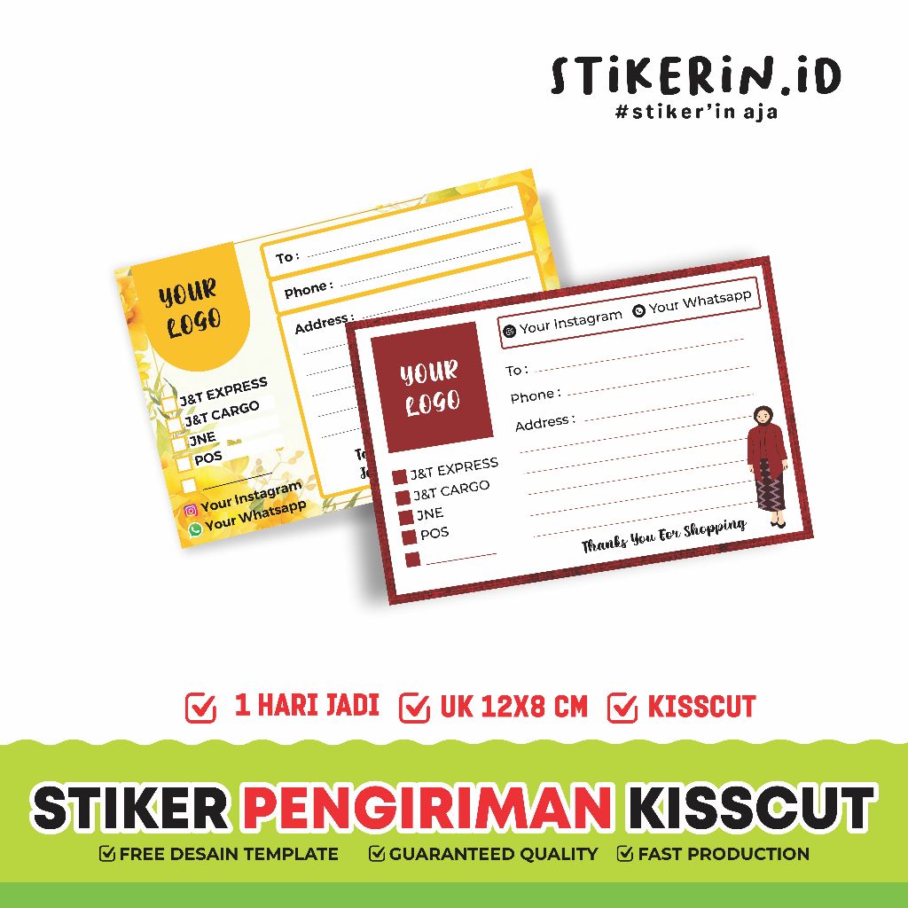 STIKER LABEL PENGIRIMAN PAKET OLSHOP /  STIKER LABEL PENGIRIMAN