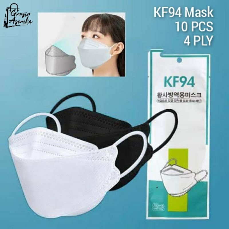 Masker KF94 isi 10pcs masker Dewasa Warna 4ply Layer Disposable Adult Earloop Korea Protective 3D Fa