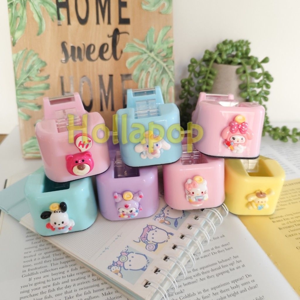 HOP Tape Dispenser Solasi Solatip Isolasi  Motif Karakter Lucu Anak Cartoon Kartun