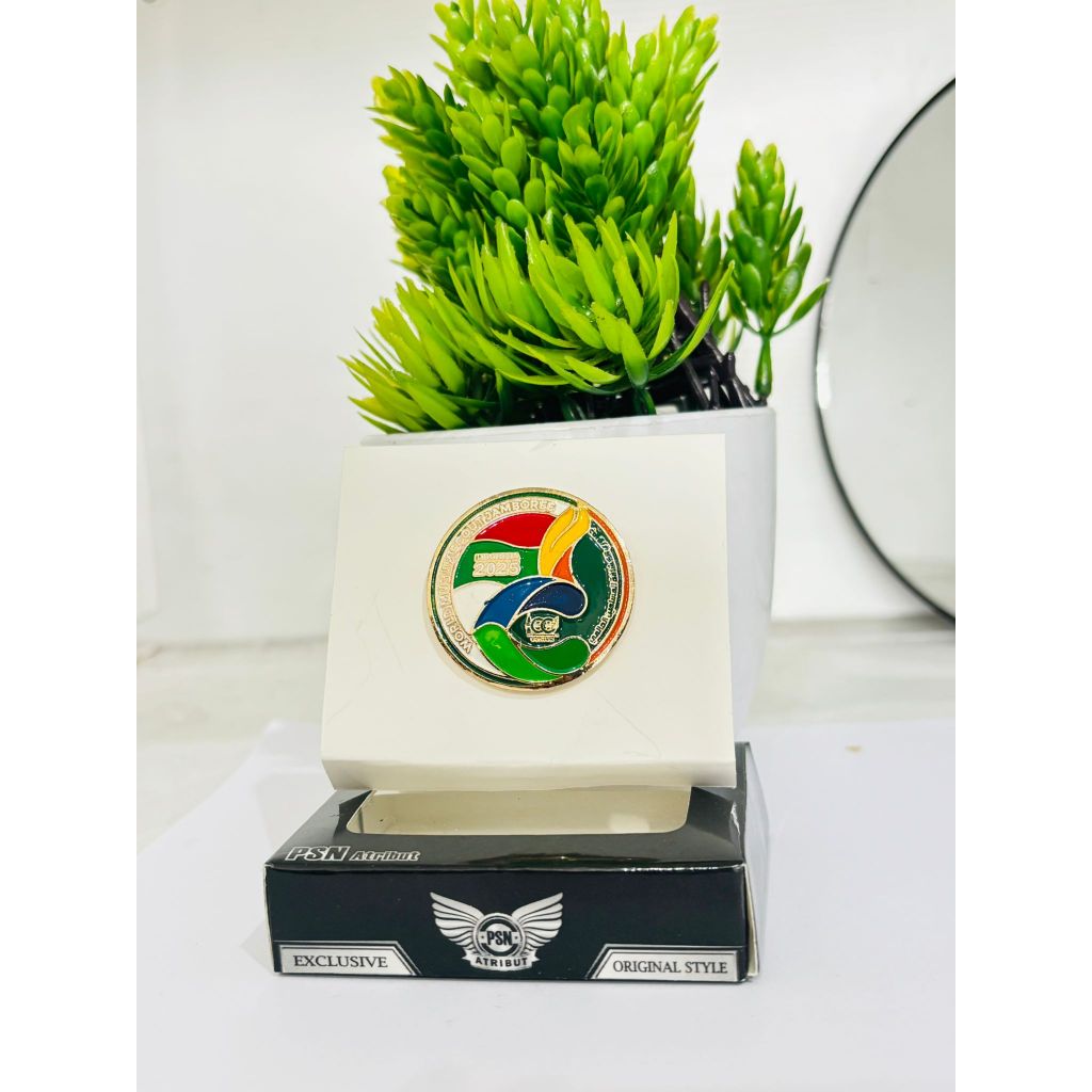 PIN WORLD MUSLIM SCOUT PRAMUKA BAHAN LOGAM BERKUALITAS